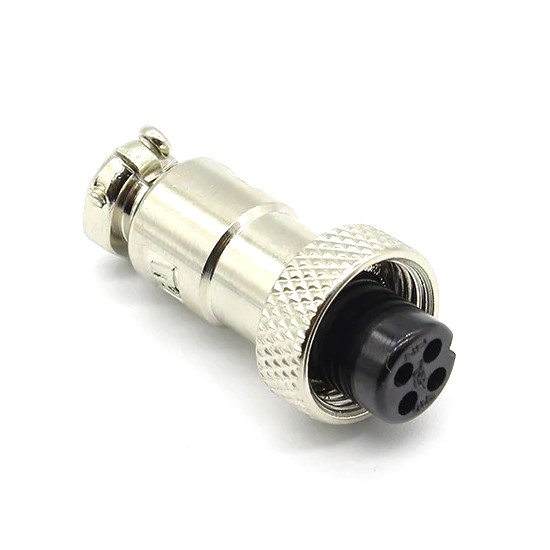 CONECTOR GX12  4 PINES CIRCULAR ROSCA 12MM HEMBRA